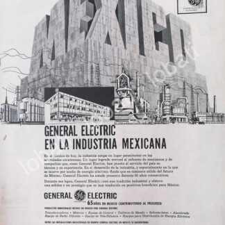 CARTEL ANTIGUO ORIGINAL DE GENERAL ELECTRIC MEXICANA 65 ANIVERSARIO 1960s /460