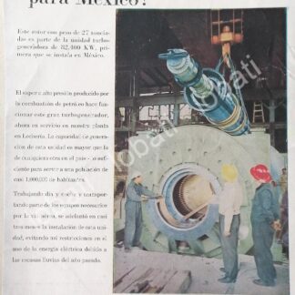 CARTEL ANTIGUO ORIGINAL DE COMPAÑIA DE LUZ Y FUERZA MOTRIZ 1958 /455