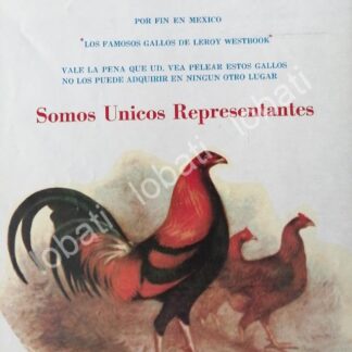 CARTEL ANTIGUO ORIGINAL DE CRIADERO DE GALLOS DE PELEA " PIES ROJOS " 1978 /444