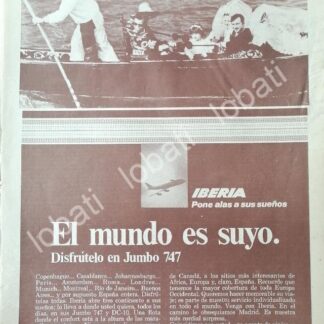 CARTEL ANTIGUO ORIGINAL DE AEROLINAS AEROMEXICO 1974 ESTRENA AVION JUMBO 747 /439