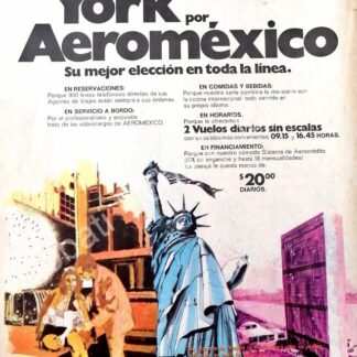 CARTEL ANTIGUO ORIGINAL DE AEROLINAS AEROMEXICO 1973 /432 PUBLICIDAD ARTISTICA