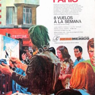 CARTEL ANTIGUO ORIGINAL DE AEROLINAS AEROMEXICO 1973 /436 publicidad Artistica