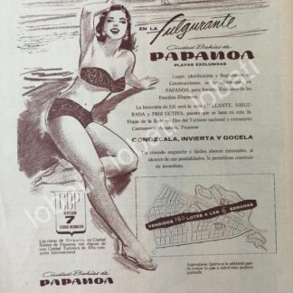 CARTEL ANTIGUO ORIGINAL DE INICIOS DE LA COLONIA BAHIAS DE PAPANOA 1959 /430 RARO