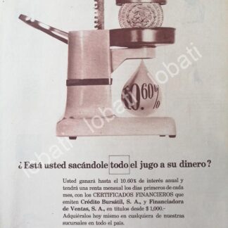 CARTEL ANTIGUO ORIGINAL DE BANCO BANAMEX 1967 10.6 DE INTERES 1973 /154