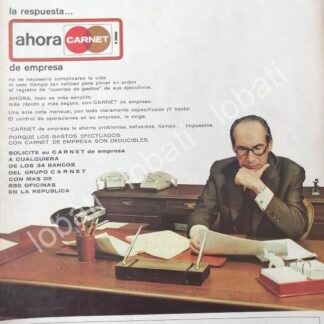 CARTEL ANTIGUO ORIGINAL DE TARJETA DE CREDITO CARNET 1973 /153