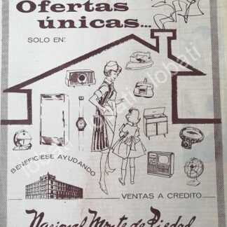 CARTEL ANTIGUO ORIGINAL DE NACIONAL MONTE DE PIEDAD 1966 1966 /422