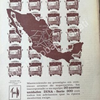 CARTEL ANTIGUO ORIGINAL DE DINA & TRANSPORTES DEL NORTE 1966 /420