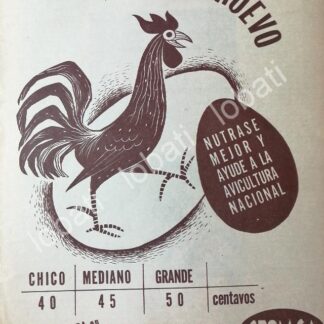 CARTEL ANTIGUO ORIGINAL DE CEIMSA. CAMPAÑA DE CONSUMO DE HUEVO 1960 /407 MUY RARO