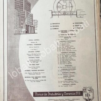 CARTEL ANTIGUO ORIGINAL DE BANCO DE INDUSTRIA Y COMERCIO 1956 /147