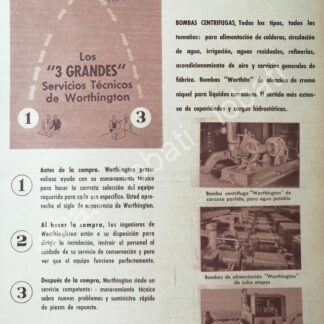 CARTEL ANTIGUO ORIGINAL DE EMPRESA WORTHINGTON DE MEXICO 1956 /400 MUY RARO