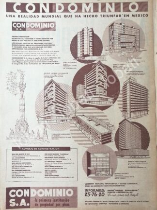 CARTEL ANTIGUO ORIGINAL DE EDIFICIOS PANI 1956 CONSTRUCTORA CONDOMINIO S.A /397