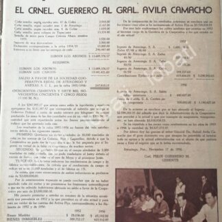 CARTEL ANTIGUO ORIGINAL DE COOPERATIVA DE ATENCINGO 1956 A AVILA CAMACHO S.A 394 /RARO