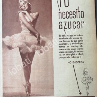 CARTEL ANTIGUO ORIGINAL DE CAMPAÑA NACIONAL DE CONSUMO DE AZUCAR 1955 / 390