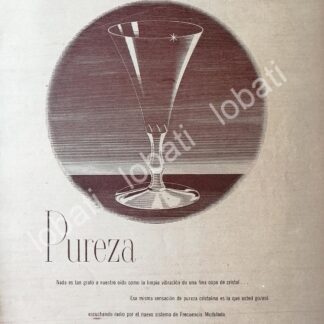 CARTEL ANTIGUO ORIGINAL DE PHILIPS PROMUEBE EL F.M FRECUENCIA MODULADA 1950s / RARO /382