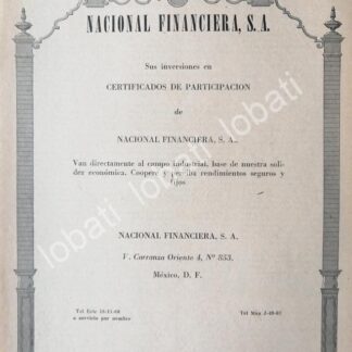 CARTEL ANTIGUO ORIGINAL DE BANCO NACIONAL FINANCIERA 1946 /176