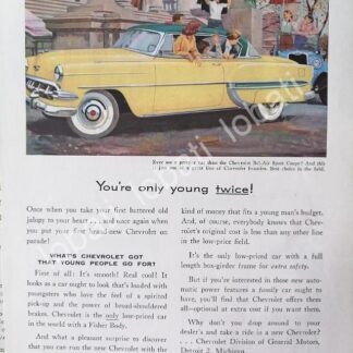 CARTEL ANTIGUO ORIGINAL DE AUTOS CHEVROLET BEL AIR 1953 /629