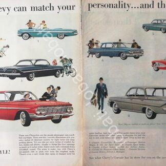 CARTEL ANTIGUO ORIGINAL DE AUTOS CHEVROLET TODOS LOS MODELOS DE 1961 /628