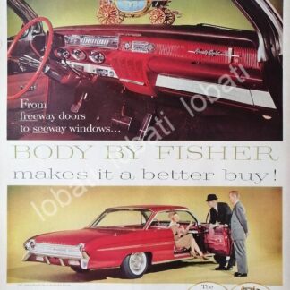 CARTEL ANTIGUO ORIGINAL DE AUTOS OLDSMOBILE 19 HOLIDAY 1961 CON CARROCERIA FISHER /625