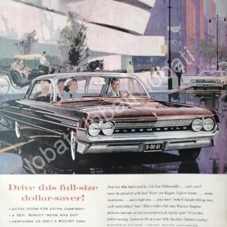 CARTEL ANTIGUO ORIGINAL DE AUTOS GM OLDSMOBILE DYNAMIC 88 1961 /622