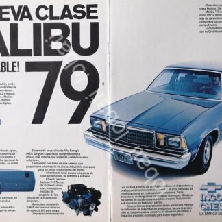 CARTEL ANTIGUO ORIGINAL DE AUTOS CHEVROLET MALIBU 1979 /619 T. MEDIANO