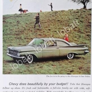 CARTEL ANTIGUO ORIGINAL DE AUTOS CHEVROLET CHEVY BISCAYNE 1959 /613