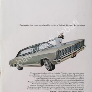 CARTEL ANTIGUO ORIGINAL DE AUTOS GM BUICK RIVIERA 1965 /609