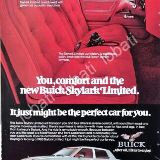 CARTEL ANTIGUO ORIGINAL DE AUTOS GM BUICK SKYLARK 1980 /608