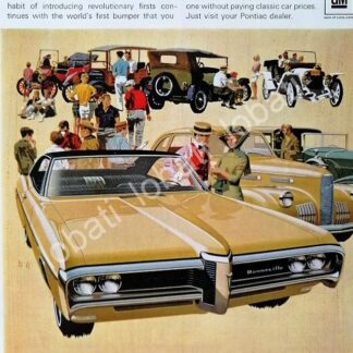 CARTEL ANTIGUO ORIGINAL DE AUTOS CHEVROLET PONTIAC BONNEVILLE 1968 /604