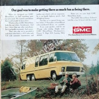 CARTEL ANTIGUO ORIGINAL DE AUTOS CAMIONETA GMC CAMPER MOTORHOME 1976 /599 MUY RARO