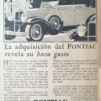 CARTEL ANTIGUO ORIGINAL DE AUTOS CHEVROLET PONTIAC GRAN SIX 1929 /596