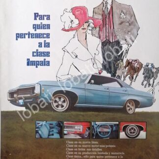 CARTEL ANTIGUO ORIGINAL DE DE AUTOS CHEVROLET IMPALA 1969 /589