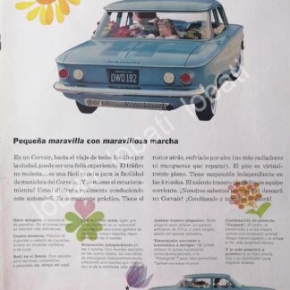 CARTEL ANTIGUO ORIGINAL DE DE AUTOS CHEVROLET CORVAIR 1960 /587