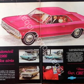 CARTEL ANTIGUO ORIGINAL DE AUTOS CHEVROLET GRAN CHEVELLE 1966 /581