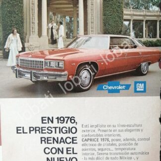 CARTEL ANTIGUO ORIGINAL DE MINI CARTEL AUTOS CHEVROLET CAPRICE 1976 /575