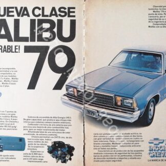 CARTEL ANTIGUO ORIGINAL DE MINI CARTEL AUTOS CHEVROLET MALIBU 1979 /570