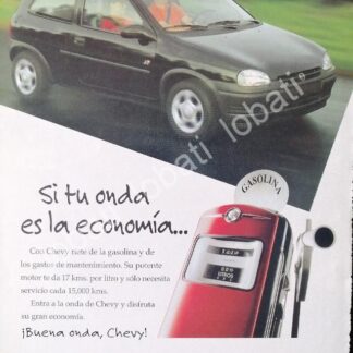 CARTEL ANTIGUO ORIGINAL DE MINI CARTEL AUTOS CHEVROLET CHEVY 2000 /569