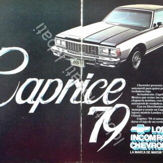 CARTEL ANTIGUO ORIGINAL DE MINI CARTEL AUTOS CHEVROLET CAPRICE 1979 /567