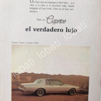 CARTEL ANTIGUO ORIGINAL DE MINI CARTEL AUTOS CHEVROLET CAPRICE CLASSIC LANDAU 1980 /565