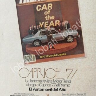 CARTEL ANTIGUO ORIGINAL DE MINI CARTEL AUTOS CHEVROLET CAPRICE 1977 /564