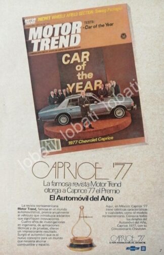 CARTEL ANTIGUO ORIGINAL DE MINI CARTEL AUTOS CHEVROLET CAPRICE 1977 /564