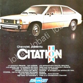 CARTEL ANTIGUO ORIGINAL DE MINI CARTEL AUTOS CHEVROLET CITATION 1981 PRIMERA EDICION MEX/558