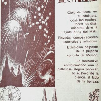 CARTEL ANTIGUO ORIGINAL DE PRIMERA GRAN FErIA DEL MAIZ, JALISCO. MAYO 1956 /596 MUY RARO