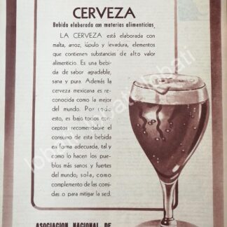 CARTEL ANTIGUO ORIGINAL DE ASOCIACION NACIONAL DE PRODUCTORES DE CERVEZA 1956 /595