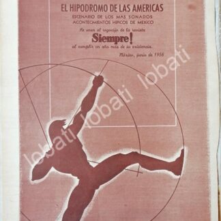 CARTEL ANTIGUO ORIGINAL DE HIPODROMO DE LAS AMERICAS FELICITA A PAGES LLERGO 1956 /590