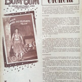 CARTEL ANTIGUO ORIGINAL DE CENTRO NOCTURNO BUM BUM ACAPULCO 1956 /589