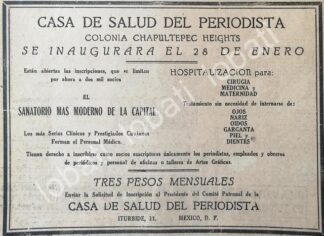 CARTEL ANTIGUO ORIGINAL DE INAUGURAN LA CLINICA DEL PERIODISTA 1922, /581 SUPER RARO 10+