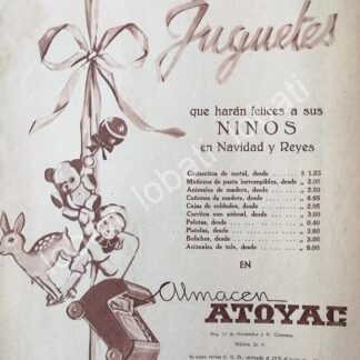 CARTEL ANTIGUO ORIGINAL DE TIENDA ALMACENES ATOYAC 1945 /583