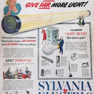 CARTEL ANTIGUO ORIGINAL DE LAMPARAS SYLVANIA ELECTRIC 1955 /573