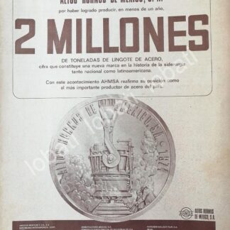 CARTEL ANTIGUO ORIGINAL DE ALTOS HORNOS DE MEXICO S.A 1975 CIFRA RECORD /570