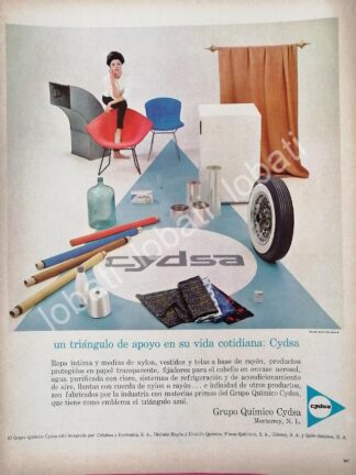 CARTEL ANTIGUO ORIGINAL DE CYDSA, CELULOSA Y DERIVADOS 1961 /561